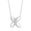 Thumbnail Image 1 of Baguette-Cut Diamond Butterfly Necklace 1/15 ct tw 10K White Gold