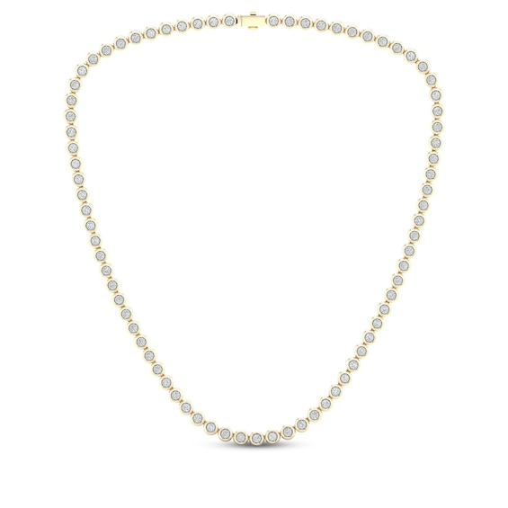 Men's Diamond Tennis Necklace 2-5/8 ct tw 10K Yellow Gold 18"