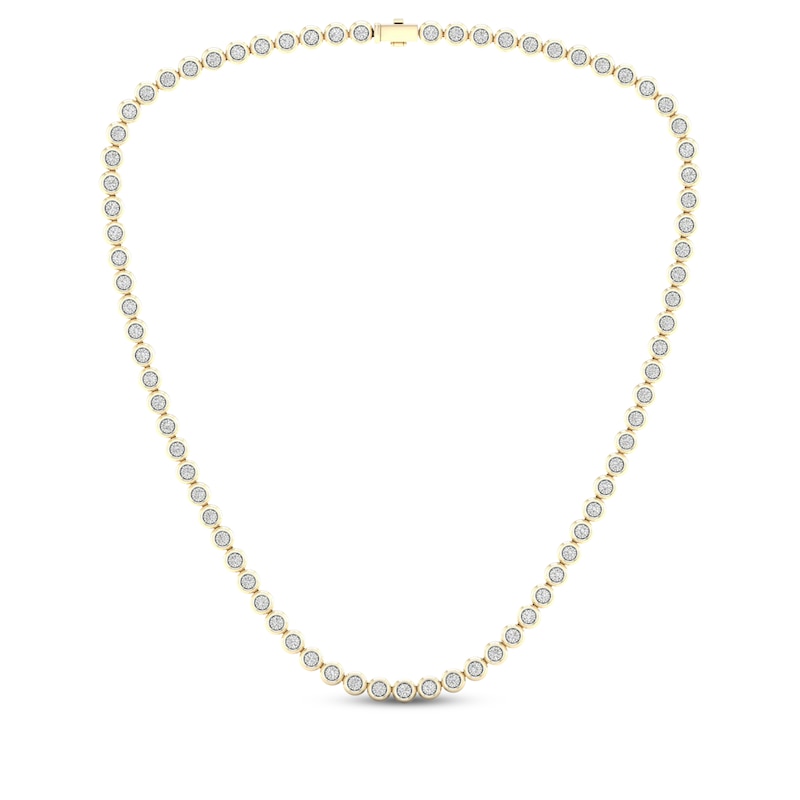 Main Image 1 of Men's Diamond Tennis Necklace 2-5/8 ct tw 10K Yellow Gold 18&quot;
