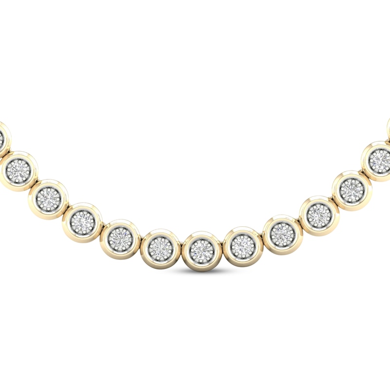 Main Image 2 of Men's Diamond Tennis Necklace 2-5/8 ct tw 10K Yellow Gold 18&quot;