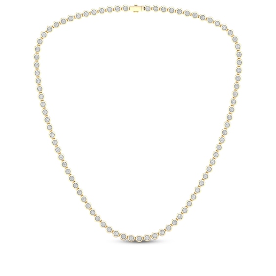 Men's Diamond Tennis Necklace 2-7/8 ct tw 10K Yellow Gold 20"