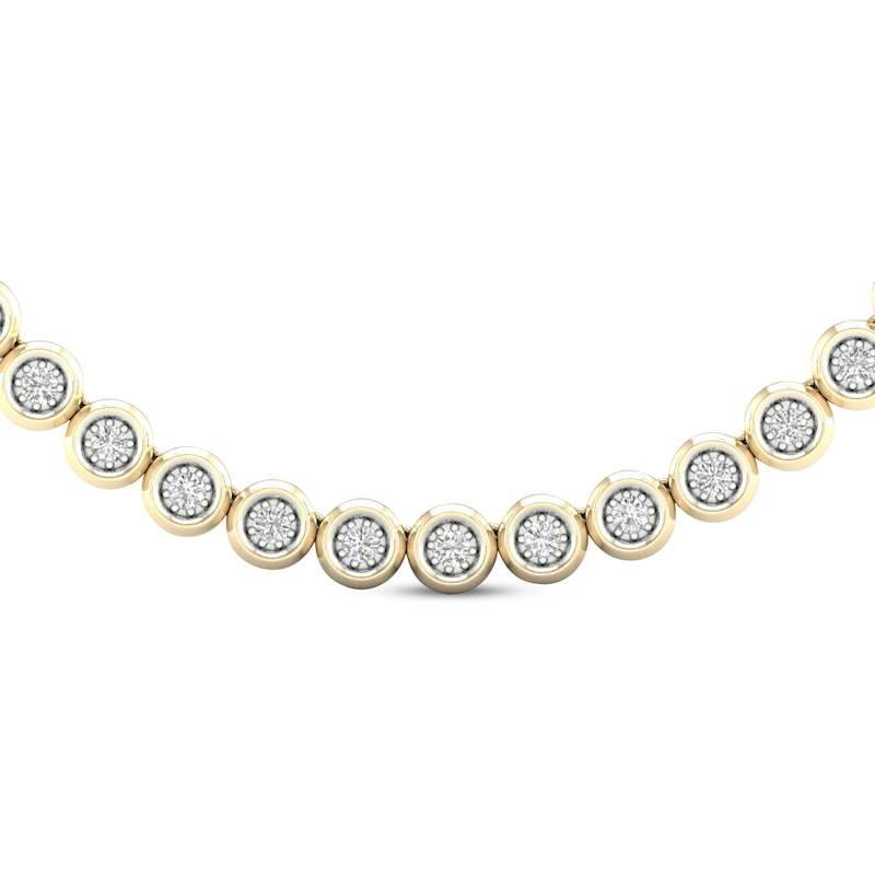 Main Image 2 of Men's Diamond Tennis Necklace 2-7/8 ct tw 10K Yellow Gold 20&quot;