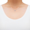 Thumbnail Image 2 of Diamond Heart Halo Necklace 1/8 ct tw Hollow Sterling Silver 18"