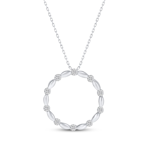 Diamond Eternity Circle Necklace 1/10 ct tw Sterling Silver