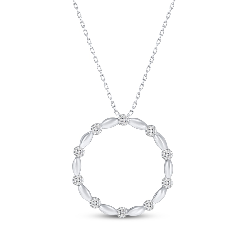 Main Image 1 of Diamond Eternity Circle Necklace 1/10 ct tw Sterling Silver