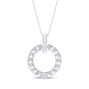 Thumbnail Image 1 of Diamond Solitaire Eternity Circle Pyramid Texture Necklace 1/20 ct tw Sterling Silver