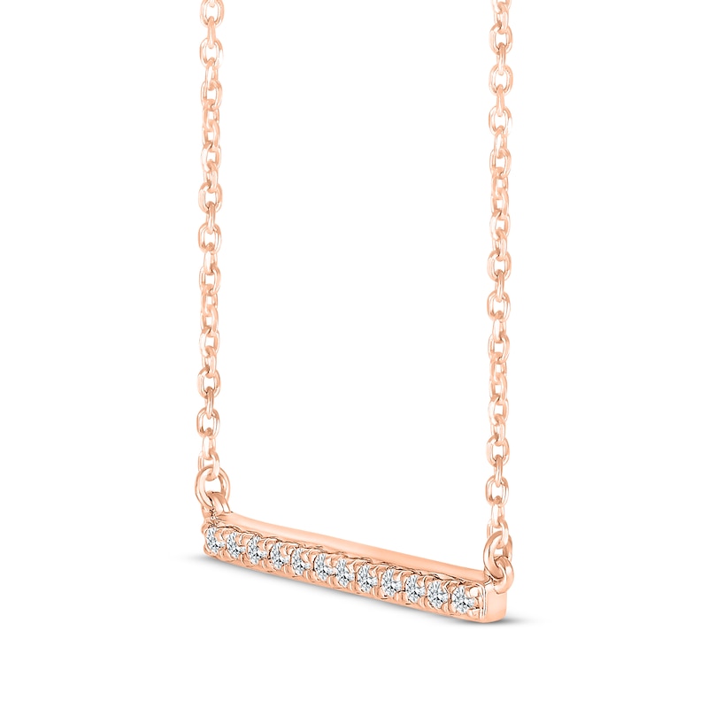 Diamond Bar Necklace 1/10 ct tw 10K Rose Gold 18