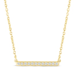 Diamond Bar Necklace 1/10 ct tw 10K Yellow Gold 18"
