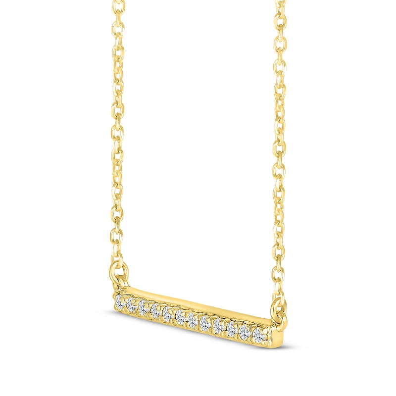 Main Image 2 of Diamond Bar Necklace 1/10 ct tw 10K Yellow Gold 18&quot;