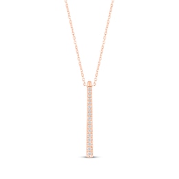 Diamond Vertical Bar Necklace 1/10 ct tw 10K Rose Gold 18"