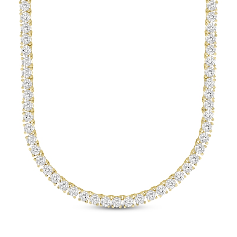 Main Image 1 of Men's Diamond Tennis Necklace 2-5/8 ct tw 10K Yellow Gold 18&quot;