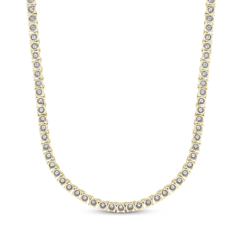 Men's Diamond Tennis Necklace 2-5/8 ct tw 10K Yellow Gold 18"