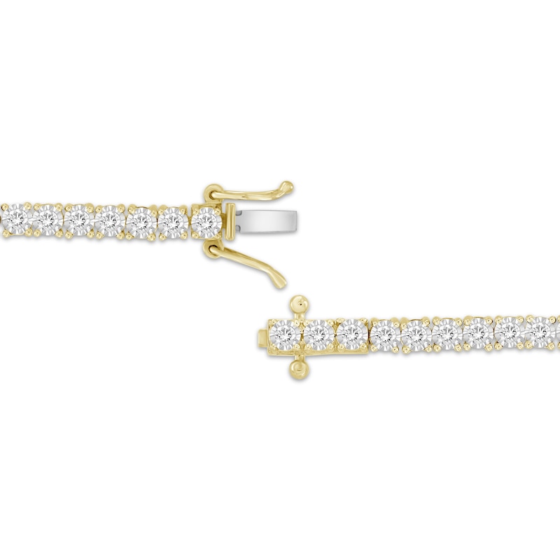 Main Image 4 of Men's Diamond Tennis Necklace 2-5/8 ct tw 10K Yellow Gold 18&quot;