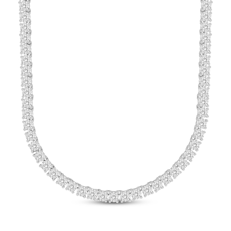 Men's Diamond Tennis Necklace 2-5/8 ct tw 10K White Gold 18"