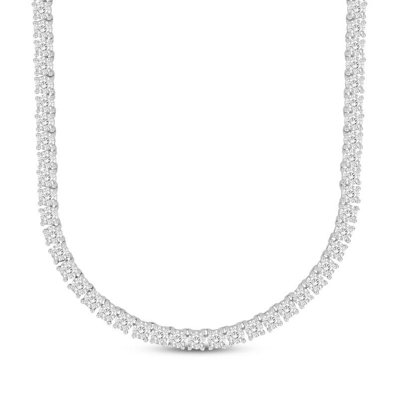 Main Image 1 of Men's Diamond Tennis Necklace 2-5/8 ct tw 10K White Gold 18&quot;