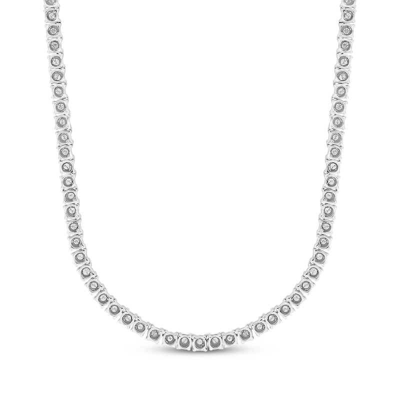 Men's Diamond Tennis Necklace 2-5/8 ct tw 10K White Gold 18"