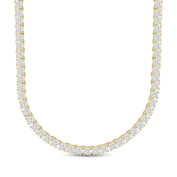 Men's Diamond Tennis Necklace 3-1/4 ct tw 10K Yellow Gold 22"