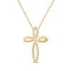 Thumbnail Image 1 of Diamond Looping Cross Necklace 1/10 ct tw 10K Yellow Gold 18&quot;