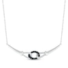 Thumbnail Image 1 of Black & White Diamond Linked Smile Necklace 1/5 ct tw Sterling Silver 18"