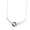 Thumbnail Image 2 of Black & White Diamond Linked Smile Necklace 1/5 ct tw Sterling Silver 18"