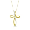 Thumbnail Image 1 of Diamond Looping Cross Necklace 1/2 ct tw 10K Yellow Gold 18&quot;