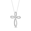 Thumbnail Image 1 of Diamond Looping Cross Necklace 1/2 ct tw 10K White Gold 18&quot;