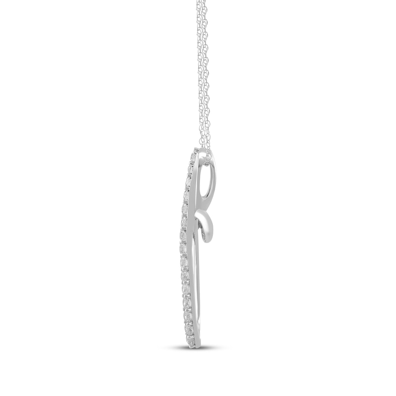 Main Image 2 of Diamond Looping Cross Necklace 1/2 ct tw 10K White Gold 18&quot;