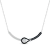Thumbnail Image 1 of Black & White Diamond Buttonhole Smile Necklace 1/2 ct tw Sterling Silver 18"