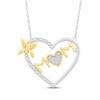 Thumbnail Image 0 of Diamond Mom Heart Necklace 1/20 ct tw Sterling Silver & 10K Yellow Gold 18"