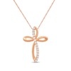 Thumbnail Image 1 of Diamond Looping Cross Necklace 1/4 ct tw 10K Rose Gold 18&quot;