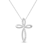 Thumbnail Image 1 of Diamond Looping Cross Necklace 1/4 ct tw 10K White Gold 18&quot;