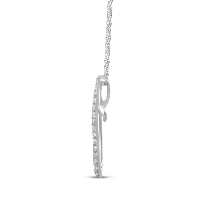 Main Image 2 of Diamond Looping Cross Necklace 1/4 ct tw 10K White Gold 18&quot;