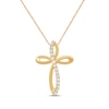 Thumbnail Image 1 of Diamond Looping Cross Necklace 1/4 ct tw 10K Yellow Gold 18&quot;