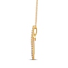 Thumbnail Image 2 of Diamond Looping Cross Necklace 1/4 ct tw 10K Yellow Gold 18&quot;