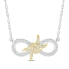Thumbnail Image 1 of Diamond Infinity Spiral Twist Necklace 1/6 ct tw Sterling Silver & 10K Yellow Gold 18&quot;