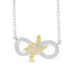 Thumbnail Image 2 of Diamond Infinity Spiral Twist Necklace 1/6 ct tw Sterling Silver & 10K Yellow Gold 18&quot;