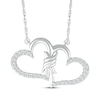 Thumbnail Image 1 of Diamond Double Hearts Spiral Twist Necklace 1/8 ct tw Sterling Silver 18&quot;