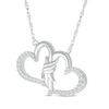 Thumbnail Image 2 of Diamond Double Hearts Spiral Twist Necklace 1/8 ct tw Sterling Silver 18&quot;