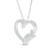 Thumbnail Image 2 of Diamond Open Heart Spiral Twist Necklace 1/6 ct tw Sterling Silver 18&quot;