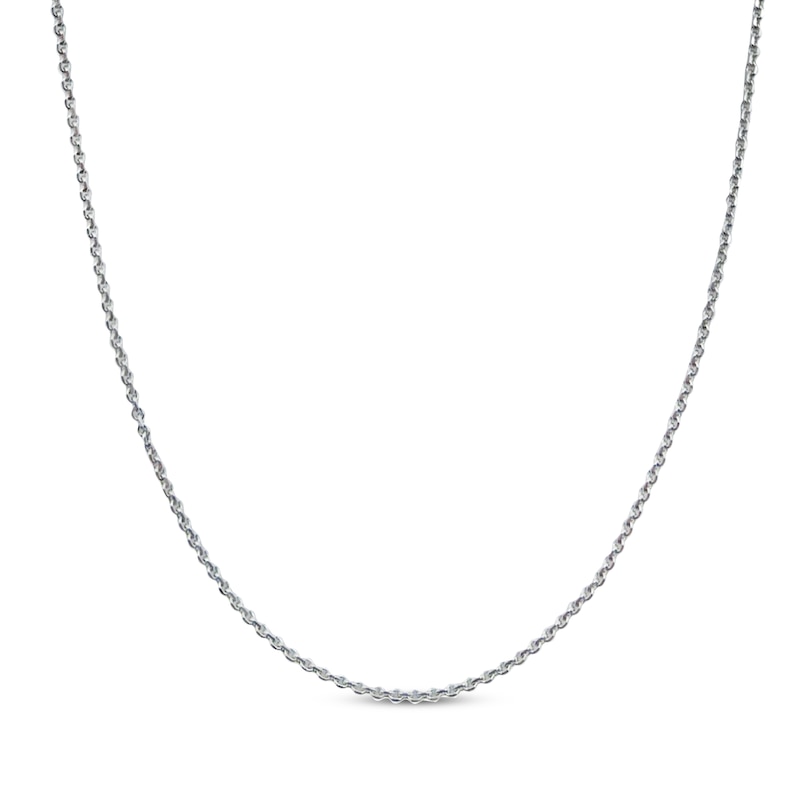 Solid Diamond-Cut Cable Chain Necklace Sterling Silver 18"