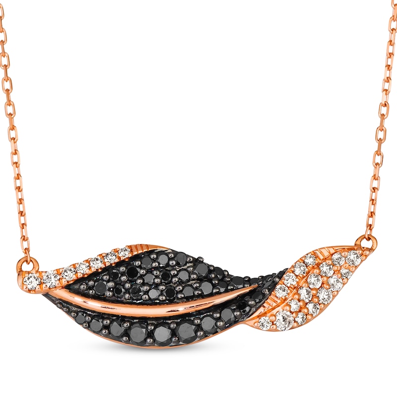 Main Image 1 of Le Vian Vault Diamond Twist Leaf Necklace 7/8 ct tw 14K Strawberry Gold 19&quot;