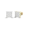 Thumbnail Image 1 of Men's Multi-Diamond Square Stud Earrings 1 ct tw 14K Yellow Gold