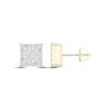 Thumbnail Image 3 of Men's Multi-Diamond Square Stud Earrings 1 ct tw 14K Yellow Gold