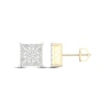 Thumbnail Image 2 of Men's Multi-Diamond Square Stud Earrings 1 ct tw 14K Yellow Gold