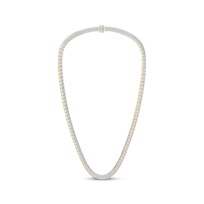 Main Image 2 of Men's Baguette-Cut Diamond Necklace 6-1/2 ct tw 14K Yellow Gold 20&quot;