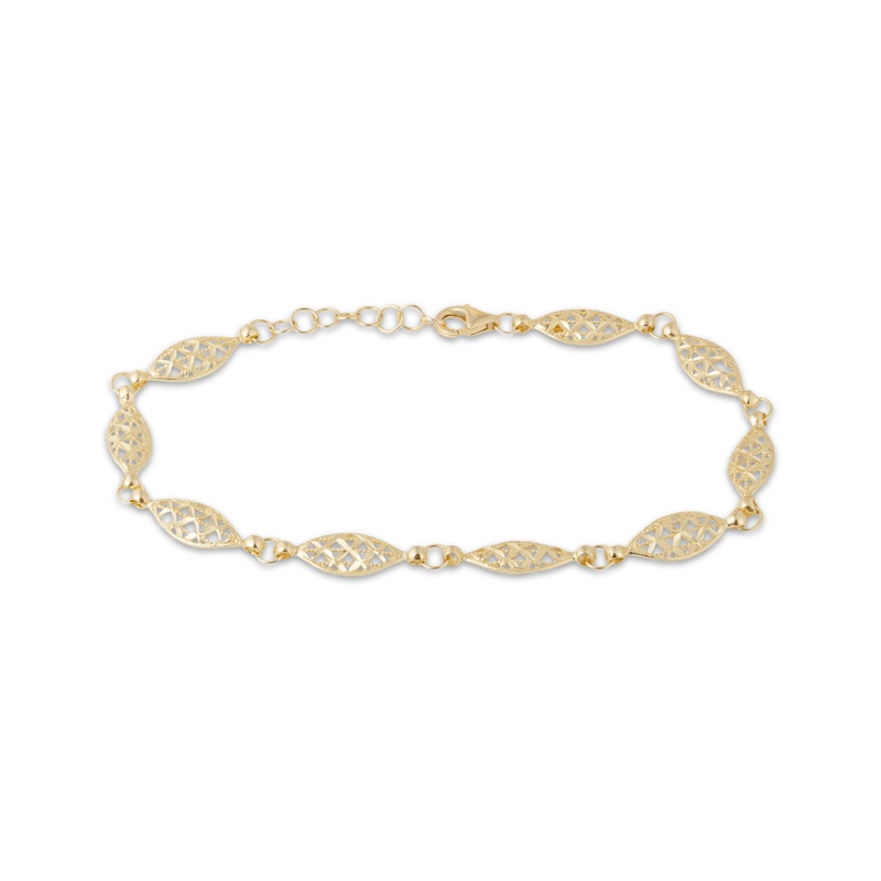 Italian Brilliance Diamond-Cut Bracelet 14K Yellow Gold 8.5"