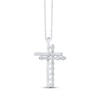 Thumbnail Image 1 of Diamond Offset Crosses Necklace 1/4 ct tw 10K White Gold 18&quot;