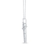 Thumbnail Image 2 of Diamond Offset Crosses Necklace 1/4 ct tw 10K White Gold 18&quot;
