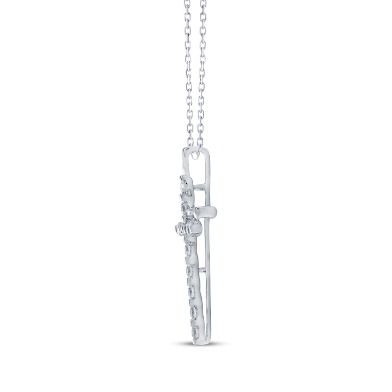 Main Image 2 of Diamond Offset Crosses Necklace 1/4 ct tw 10K White Gold 18&quot;