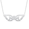 Thumbnail Image 1 of Multi-Diamond &quot;Mom&quot; with Wings Necklace 1/10 ct tw Sterling Silver 18&quot;